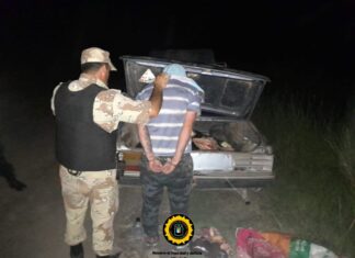 Un detenido con animal vacuno faenado y estupefacientes en su vehículo