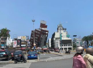 Se derrumbó un edificio en Taiwán en medio del sismo más potente en 25 años
