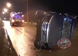 Una camioneta volcó sobre autovía Artigas sin lesionados