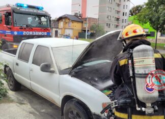 Apagaron un principio de incendio de una camioneta en la vía pública