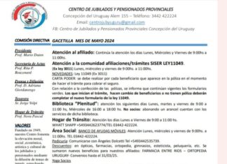 Se conoció la agenda alusiva por el aniversario del Centro de Jubilados y Pensionados Provinciales