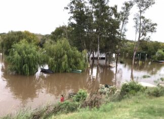 El río Uruguay sigue bajando frente a La Histórica