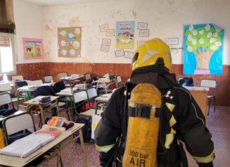 Con un resultado positivo se efectuó el simulacro de evacuación en la Escuela N°2 Juan José Viamonte