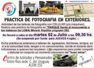 Habrá una práctica abierta de fotografía en exteriores