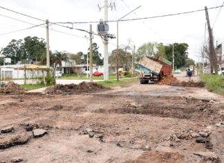 Tránsito disminuido en Las Glicinas por trabajos de pavimentación