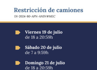Este fin de semana estará restringida la circulación de camiones en rutas nacionales