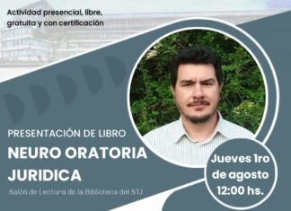 Presentarán el libro sobre neuro oratoria jurídica