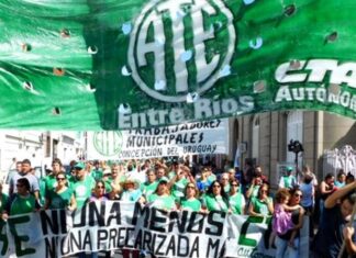 SALARIOS. Trabajadores de ATE paran este miércoles