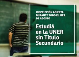 UNER. Inscriben a mayores de 25 años sin la secundaria