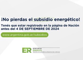 Se insta a los usuarios de luz y gas a registrarse para no perder el subsidio de energía eléctrica y de gas