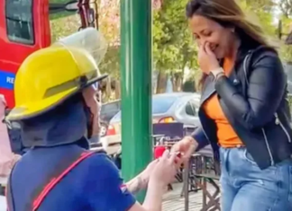 La propuesta de matrimonio de un bombero uruguayense a su novia se hizo viral en las redes