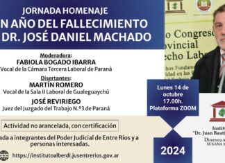 Jornada homenaje a un año del fallecimiento de José Daniel Machado
