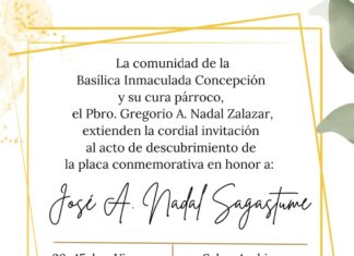 Descubrirán en la Basílica una placa en honor a José A. Nadal Sagastume