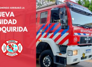 Durante una caravana: Bomberos presenta su nueva autobomba