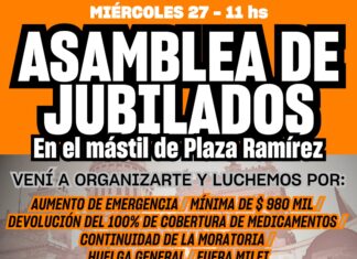 Jubilados realizarán una asamblea abierta en la Plaza