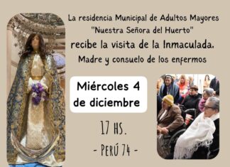 La imagen de la Inmaculada visita la Residencia Geriátrica