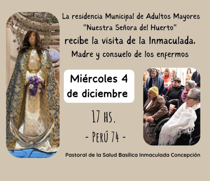 adultos mayores - la imagen de la inmaculada llega a la residencia geriátrica1