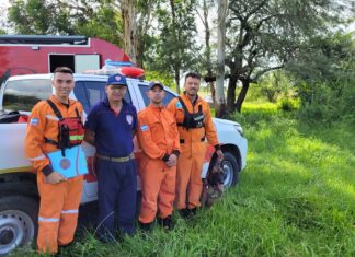 Búsqueda de Loan: Bomberos uruguayenses y entrerrianos colaboran con los rastrillajes en 9 de Julio