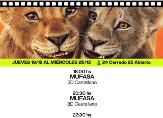Cine: Mufasa en la cartelera de esta nueva semana de diciembre