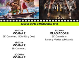 Cine: Moana 2 y Gladiador 2 abren la primera cartelera semanal de diciembre