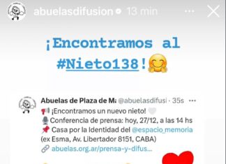 Derechos Humanos informó que Abuelas recuperó a un nuevo nieto