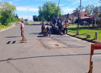Tránsito disminuido por tareas de bacheo