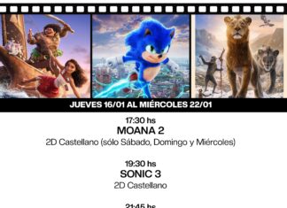 Cine: Sonic 3 y Mufasa abren la tercera semana de enero