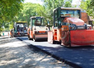 Sobre Sarmiento: La repavimentación de las 11 cuadras sigue a paso firme
