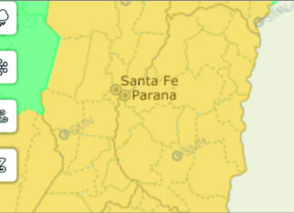 Rige una alerta amarilla para Entre Ríos
