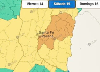 Rigen alertas amarilla y naranja para Entre Ríos