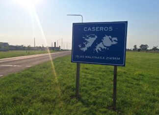 Ruta 39: Instalaron carteles de las islas Malvinas
