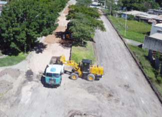 Comenzaron los trabajos de pavimentación en el bulevar Díaz Vélez