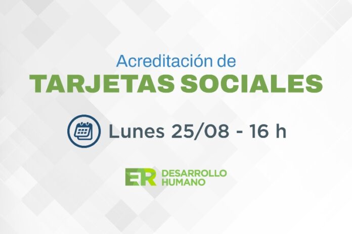Acreditación Tarjetas Sociales - AGOSTO 25