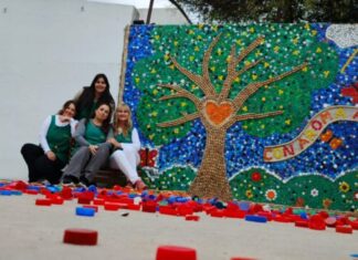 En el jardín “Aromitos“inauguraron un Eco-Mural