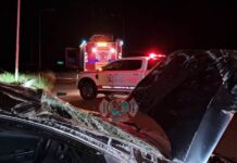 Despiste y vuelco en la Autovía Artigas: el conductor resultó ileso