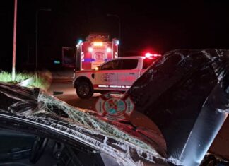 Despiste y vuelco en la Autovía Artigas: el conductor resultó ileso