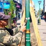 limpieza columnas peatonal