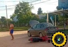 Choque entre auto y moto dejó a un hombre con lesiones leves en 31 del Oeste y Artusi