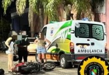 Choque entre Dos Motos en Esquina Céntrica de Concepción del Uruguay