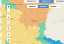 Alerta naranja por tormentas fuertes para el norte de la provincia este sábado