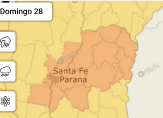 Emiten alerta por tormentas fuertes y posiblemente severas para el norte de Entre Ríos este sábado