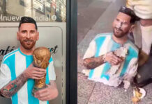 Destrozaron una estatua de Messi en Mar del Plata en medio del clima de tensión con la AFA