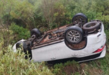 Choque y Vuelco en Autovía Gervasio Artigas Sin Dejar Heridos