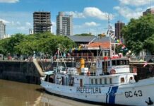 El histórico guardacostas Mandubí llegará en febrero al puerto de Concepción del Uruguay