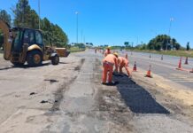 Avanzan obras de mantenimiento y seguridad vial en el corredor de Autovía del Mercosur