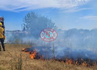 Bomberos Voluntarios de Concepción del Uruguay extinguió incendio intencional de pastizales