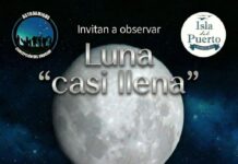 Astroamigos invita a observar la Luna «casi llena» este martes en la Isla del Puerto