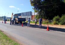 Avanzan las obras de bacheo en los accesos a la ciudad
