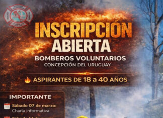 Abren inscripción para aspirantes a Bomberos Voluntarios en Concepción del Uruguay