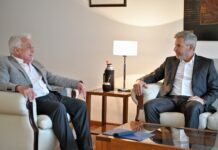 El presidente del STJ, Germán Carlomagno, recibió al gobernador Rogelio Frigerio